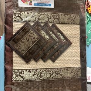 Elegant Brown and Cream Table Mats set of 4 in original packaging
